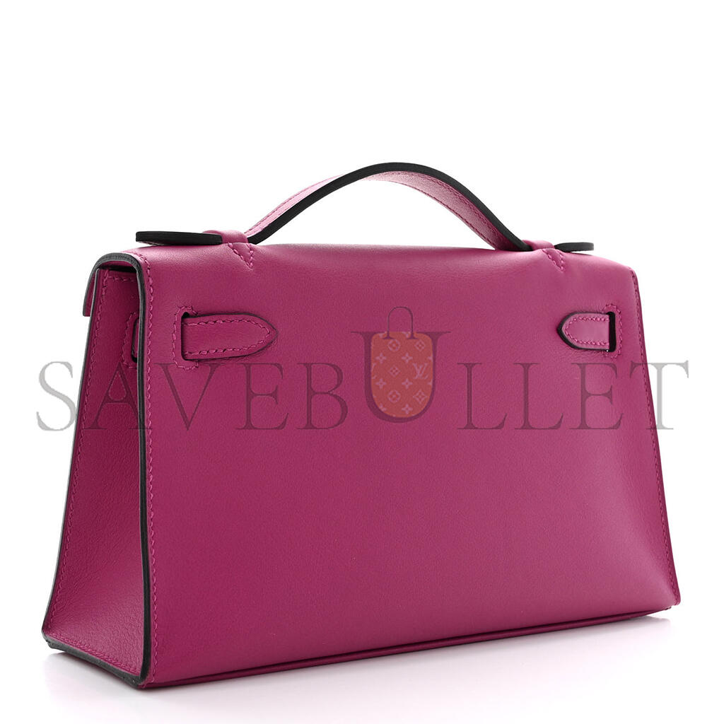 H**mes swift kelly pochette clutch rose pourpre (22*14*7cm)